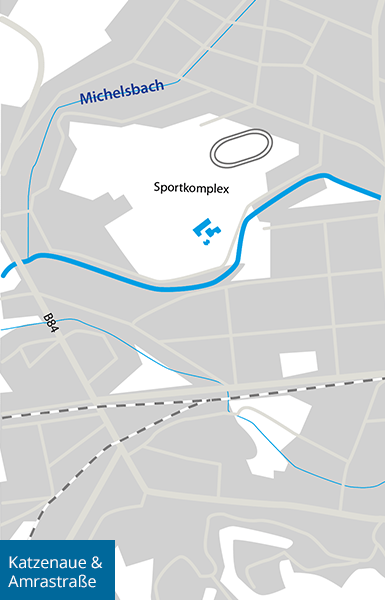 Bereich Sportkomplex Katzenaue und Amrastraße