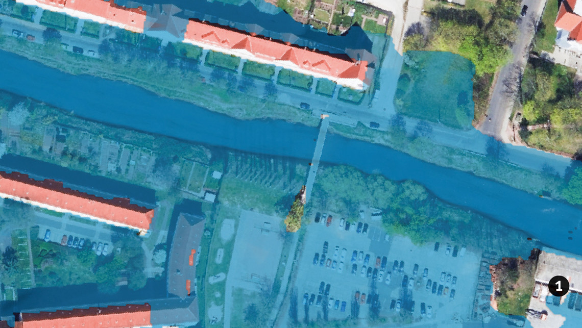 MKIII Tiefenbacher-Allee Höhe neue Wilhelm-Rinkens-Brücke Überflutungsfläche Istzustand